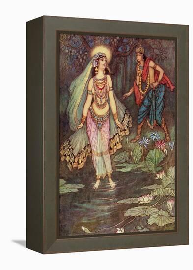 Shantanu Meets the Goddess Ganga-Warwick Goble-Framed Premier Image Canvas