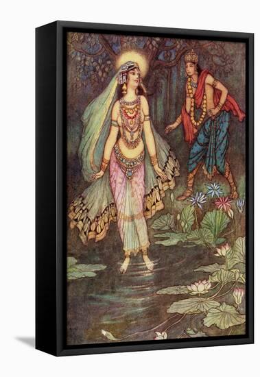 Shantanu Meets the Goddess Ganga-Warwick Goble-Framed Premier Image Canvas