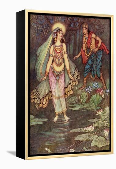 Shantanu Meets the Goddess Ganga-Warwick Goble-Framed Premier Image Canvas