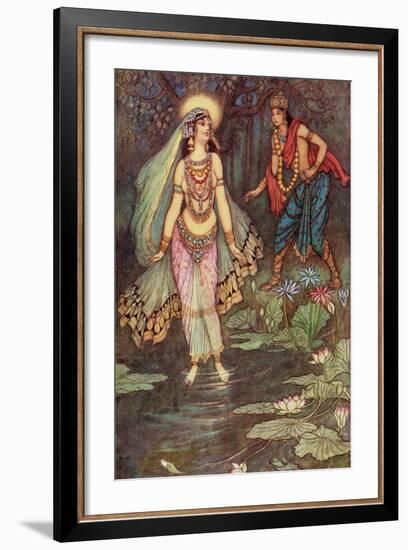 Shantanu Meets the Goddess Ganga-Warwick Goble-Framed Giclee Print