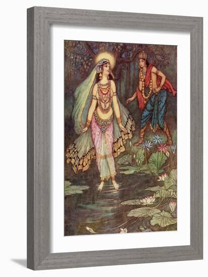 Shantanu Meets the Goddess Ganga-Warwick Goble-Framed Giclee Print