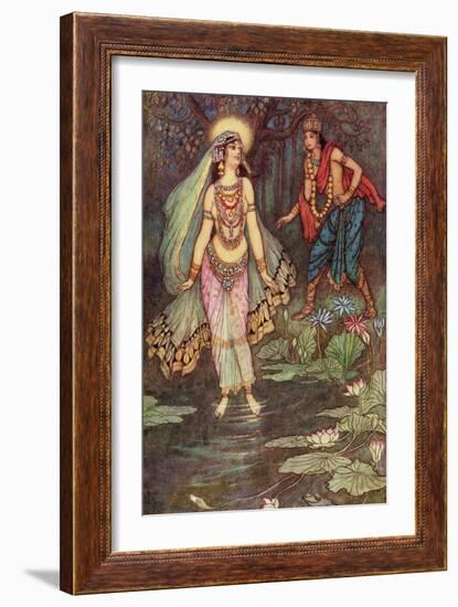 Shantanu Meets the Goddess Ganga-Warwick Goble-Framed Giclee Print