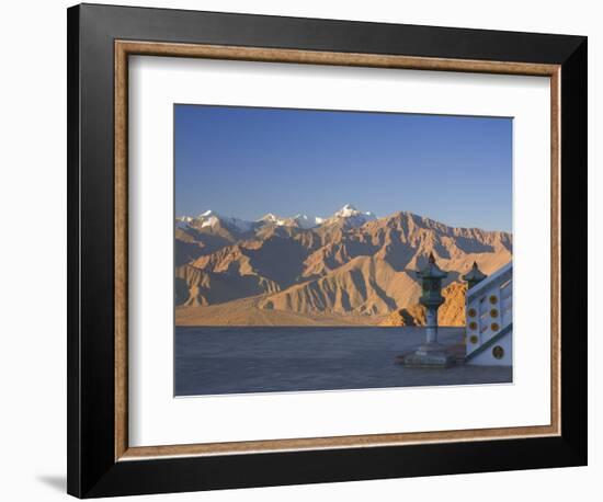 Shanti Stupa and Stok-Kangri Massif, Leh, Ladakh, Indian Himalayas, India-Jochen Schlenker-Framed Photographic Print