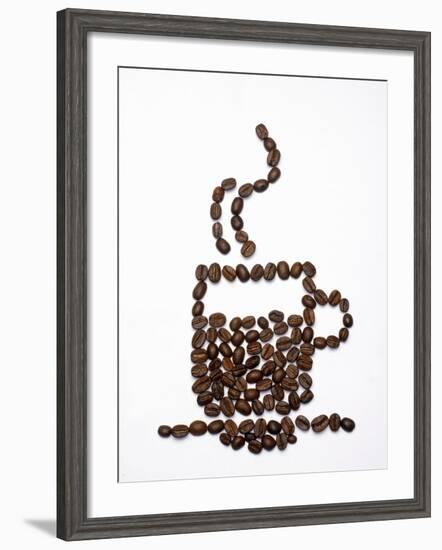 Shape of a Cup of Coffee in Coffee Beans-Gustavo Andrade-Framed Photographic Print