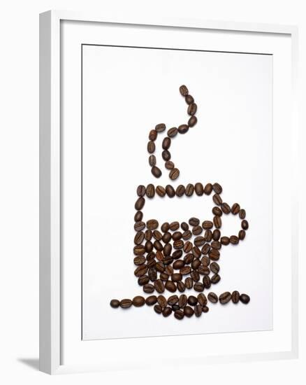 Shape of a Cup of Coffee in Coffee Beans-Gustavo Andrade-Framed Photographic Print