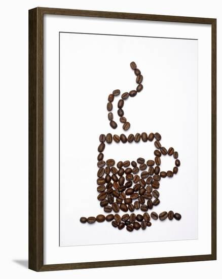 Shape of a Cup of Coffee in Coffee Beans-Gustavo Andrade-Framed Photographic Print