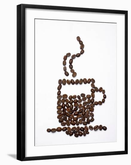 Shape of a Cup of Coffee in Coffee Beans-Gustavo Andrade-Framed Photographic Print