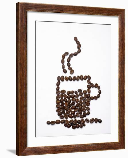 Shape of a Cup of Coffee in Coffee Beans-Gustavo Andrade-Framed Photographic Print