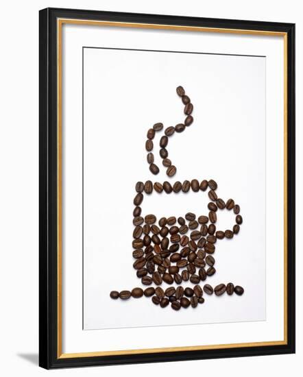 Shape of a Cup of Coffee in Coffee Beans-Gustavo Andrade-Framed Photographic Print