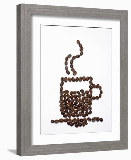 Shape of a Cup of Coffee in Coffee Beans-Gustavo Andrade-Framed Photographic Print