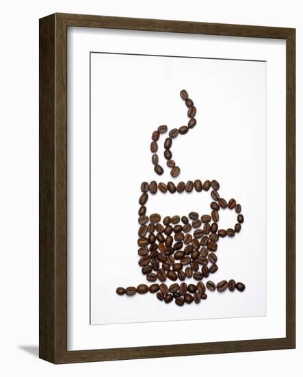 Shape of a Cup of Coffee in Coffee Beans-Gustavo Andrade-Framed Photographic Print