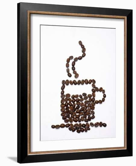 Shape of a Cup of Coffee in Coffee Beans-Gustavo Andrade-Framed Photographic Print