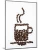 Shape of a Cup of Coffee in Coffee Beans-Gustavo Andrade-Mounted Photographic Print