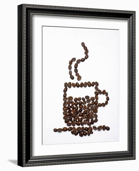 Shape of a Cup of Coffee in Coffee Beans-Gustavo Andrade-Framed Photographic Print