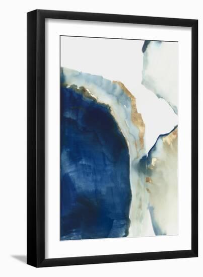 Shapes of Blue Watercolor I-null-Framed Art Print