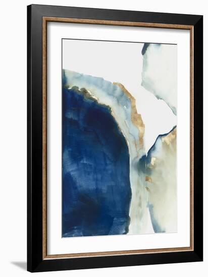 Shapes of Blue Watercolor I-null-Framed Art Print