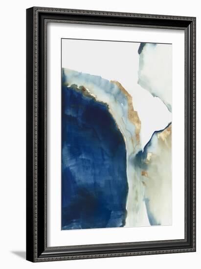 Shapes of Blue Watercolor I-null-Framed Art Print