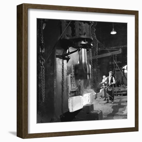 Shaping Metal with a Steam Hammer-Heinz Zinram-Framed Photographic Print