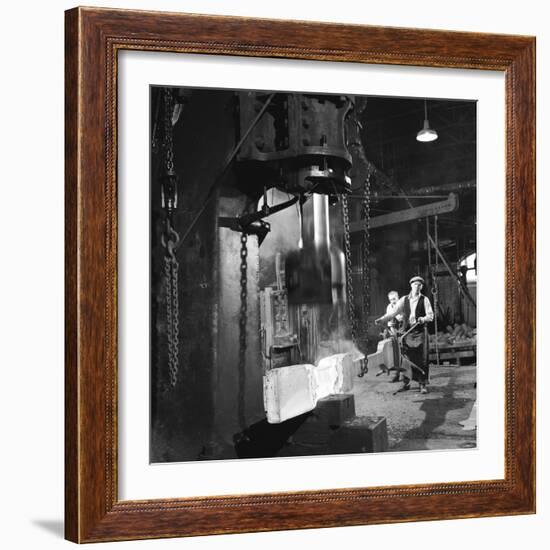 Shaping Metal with a Steam Hammer-Heinz Zinram-Framed Photographic Print