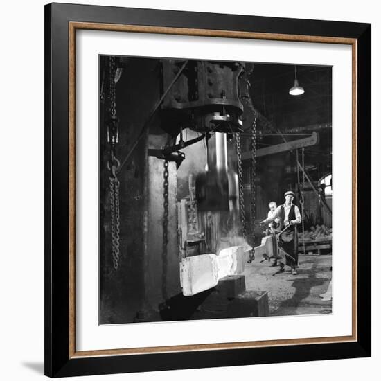 Shaping Metal with a Steam Hammer-Heinz Zinram-Framed Photographic Print