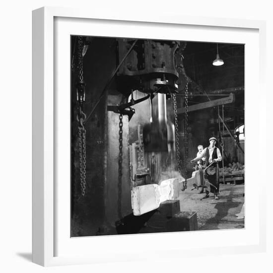 Shaping Metal with a Steam Hammer-Heinz Zinram-Framed Photographic Print