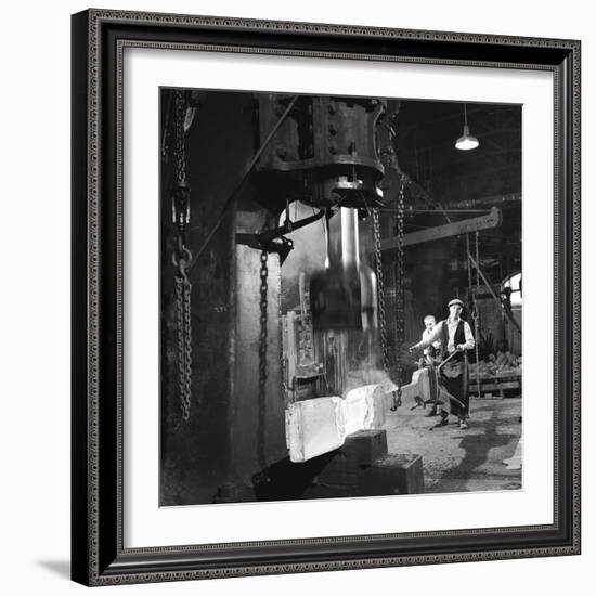 Shaping Metal with a Steam Hammer-Heinz Zinram-Framed Photographic Print