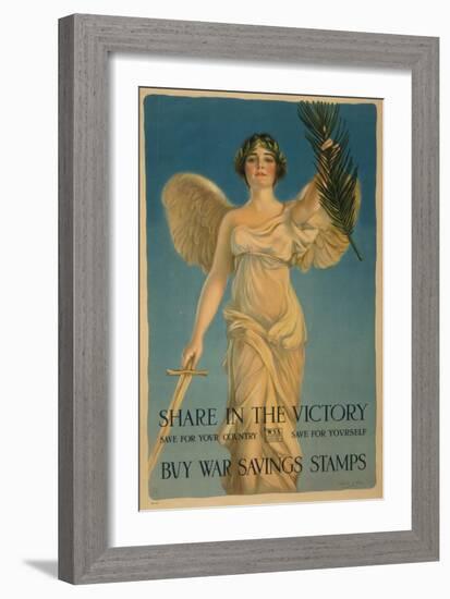 Share in the Victory, Buy War Savings Stamps', 1st World War poster, 1918-William Haskell Coffin-Framed Giclee Print