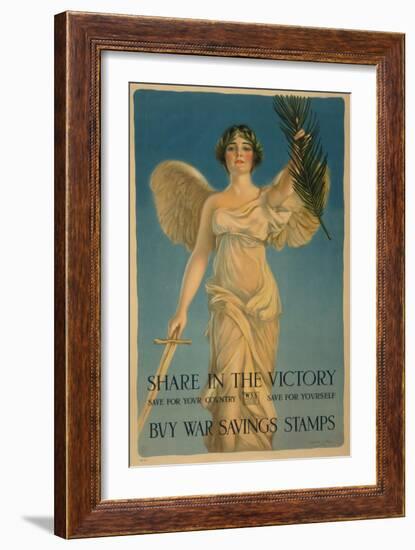 Share in the Victory, Buy War Savings Stamps', 1st World War poster, 1918-William Haskell Coffin-Framed Giclee Print