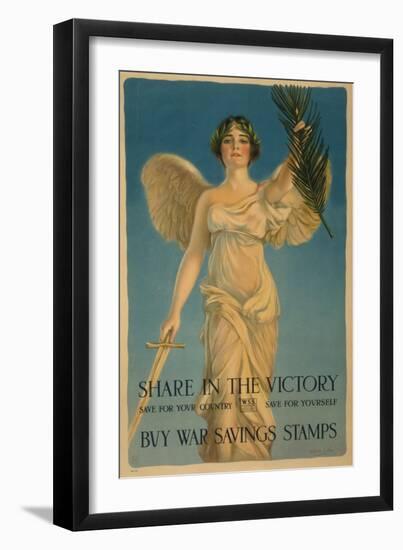 Share in the Victory, Buy War Savings Stamps', 1st World War poster, 1918-William Haskell Coffin-Framed Giclee Print