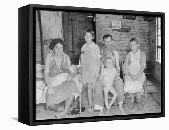 Sharecropper Bud Fields and his family at home in Hale County, Alabama, 1935-36-Walker Evans-Framed Premier Image Canvas