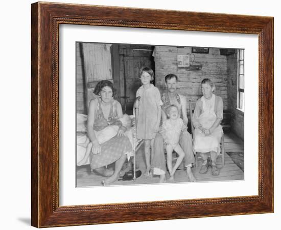 Sharecropper Bud Fields and his family at home in Hale County, Alabama, 1935-36-Walker Evans-Framed Photographic Print