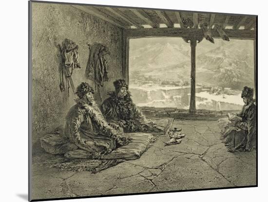 Sharia Lecture at Khosrakh, Dagestan, engraved by Adolphe Mouilleron-Grigori Grigorevich Gagarin-Mounted Giclee Print