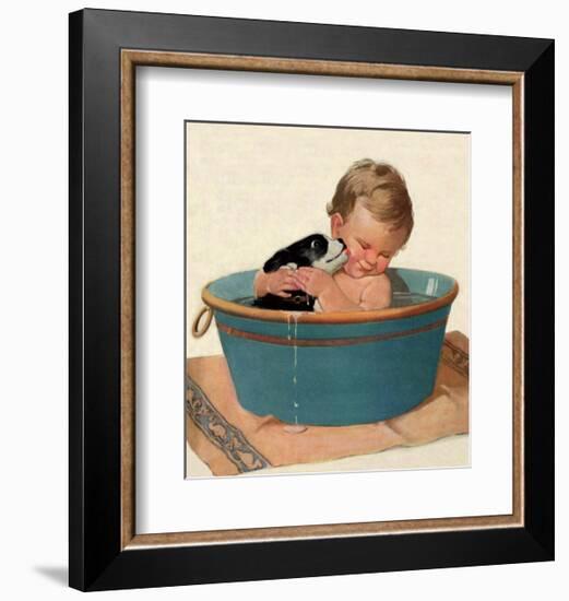 Sharing a Bath-Jessie Willcox Smith-Framed Art Print