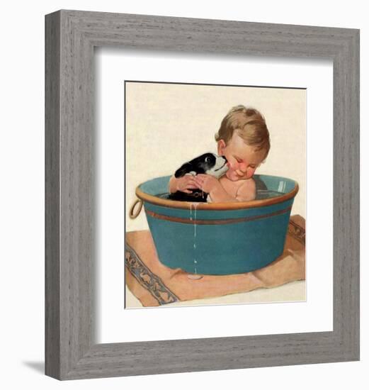 Sharing a Bath-Jessie Willcox Smith-Framed Art Print