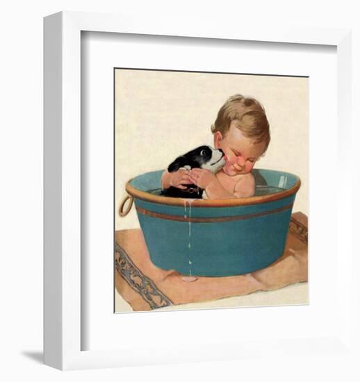 Sharing a Bath-Jessie Willcox Smith-Framed Art Print