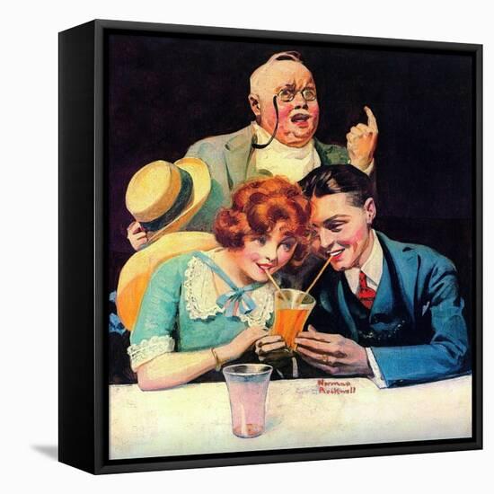 Sharing A Soda-Norman Rockwell-Framed Premier Image Canvas