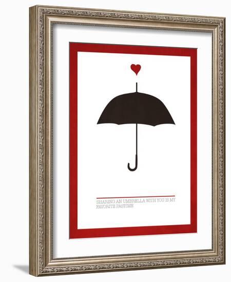 Sharing an Umbrella-Addie Marie-Framed Art Print