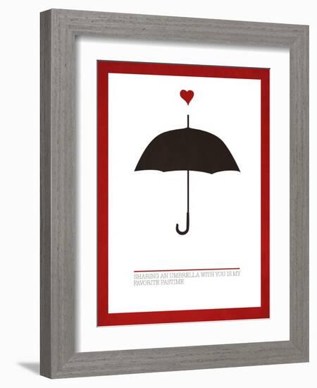 Sharing an Umbrella-Addie Marie-Framed Art Print