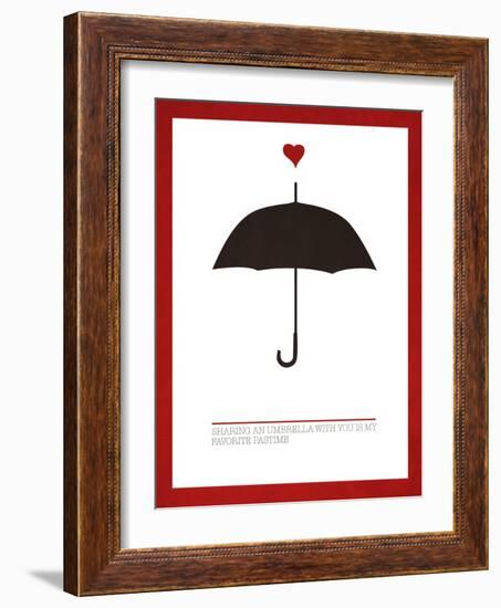 Sharing an Umbrella-Addie Marie-Framed Art Print