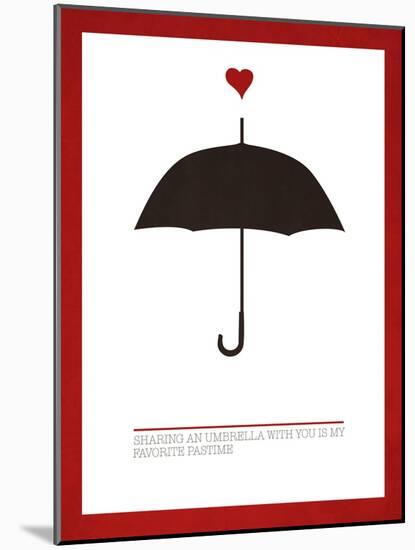 Sharing an Umbrella-Addie Marie-Mounted Art Print