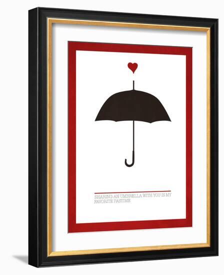 Sharing an Umbrella-Addie Marie-Framed Art Print