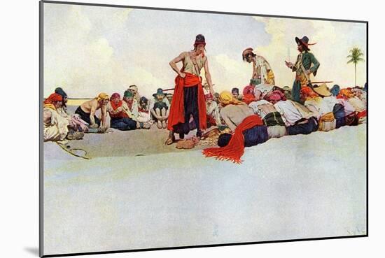 Sharing the Treasor between the Pirates Reunited in a Circle. Illustration from “Book of Pirates Bu-Howard Pyle-Mounted Giclee Print