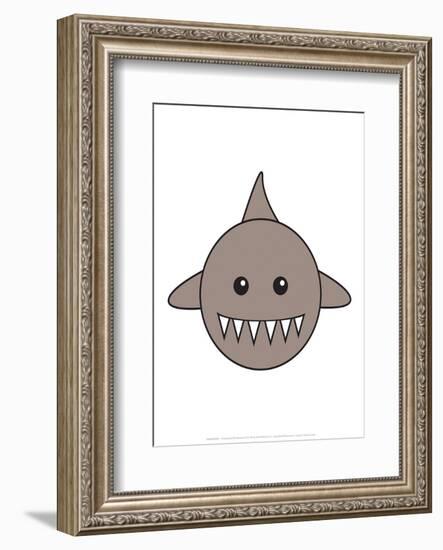 Shark - Animaru Cartoon Animal Print-Animaru-Framed Giclee Print