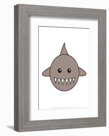 Shark - Animaru Cartoon Animal Print-Animaru-Framed Giclee Print