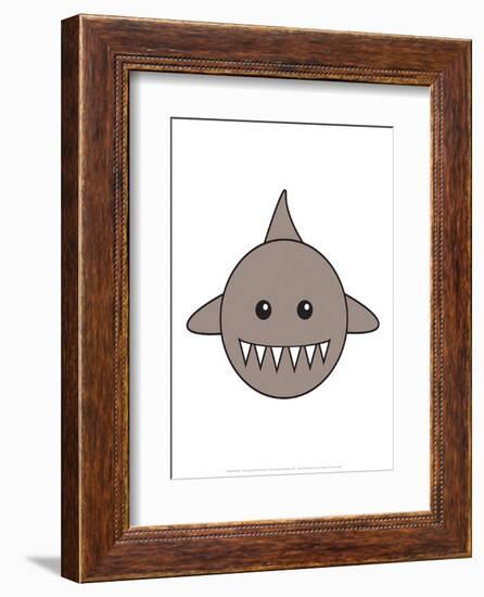 Shark - Animaru Cartoon Animal Print-Animaru-Framed Giclee Print