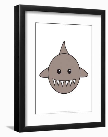 Shark - Animaru Cartoon Animal Print-Animaru-Framed Giclee Print