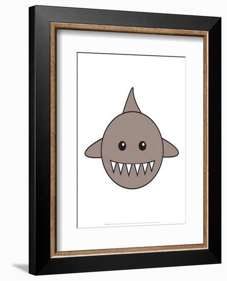 Shark - Animaru Cartoon Animal Print-Animaru-Framed Giclee Print