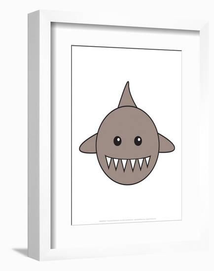 Shark - Animaru Cartoon Animal Print-Animaru-Framed Giclee Print