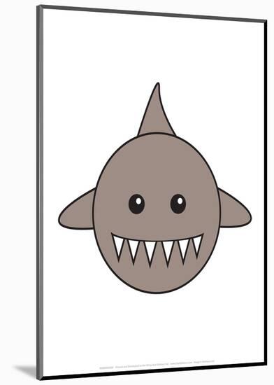 Shark - Animaru Cartoon Animal Print-Animaru-Mounted Giclee Print