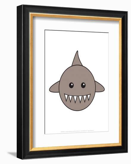 Shark - Animaru Cartoon Animal Print-Animaru-Framed Giclee Print